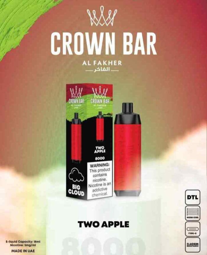 TWO APPLE crown bar 8000 puffs