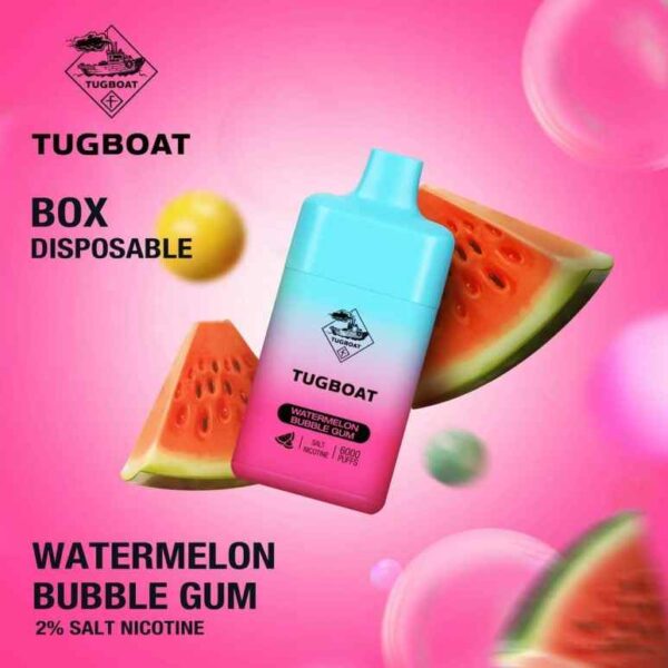 WATERMELON BUBBLE GUM TUGBOAT Box 6000 Puffs