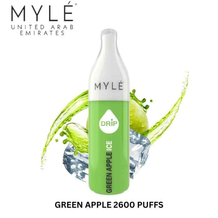 MYLE Drip 2600 puffs Disposable Vape Green Apple