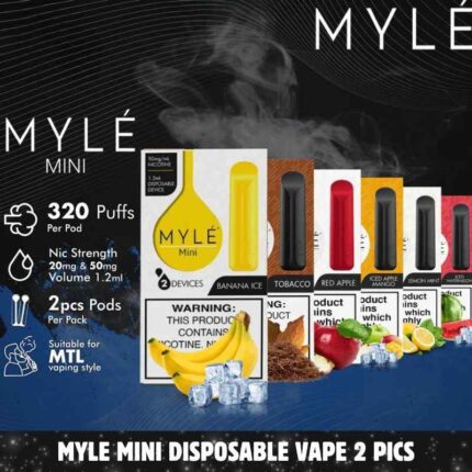 MYLE Mini Disposable Vape 5% Pack of 2 Pics in Dubai UAE