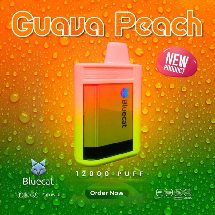 BLUECAT 12000 Puffs Price in Dubai GUAVA PEACH