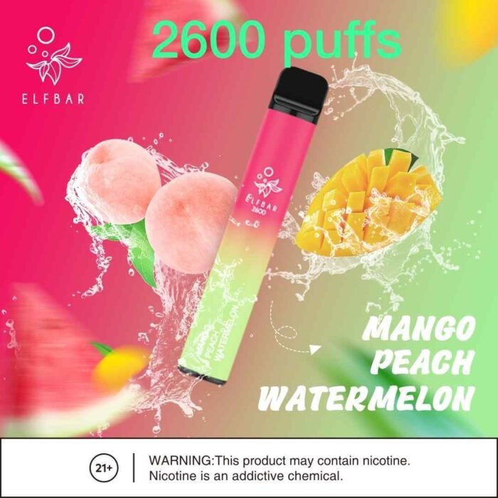 ELFBAR 2600 Puffs vape price Dubai MANGO PEACH WATERMELON