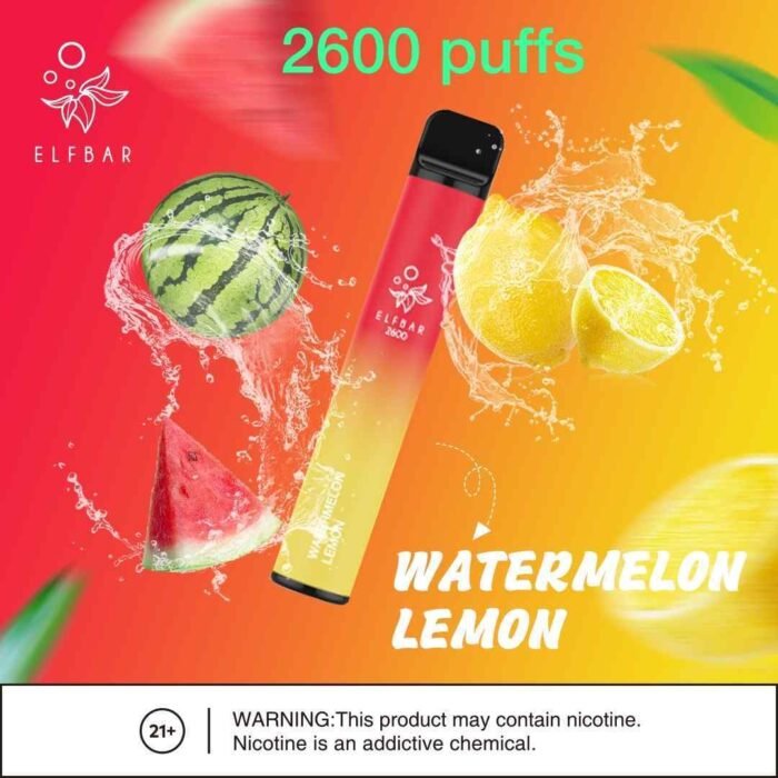 ELFBAR 2600 Puffs vape price Dubai WATERMELON LEMON
