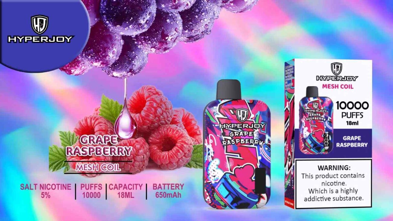 HYPERJOY 10000 Puffs Price in Dubai GRAPE RASPBERRY