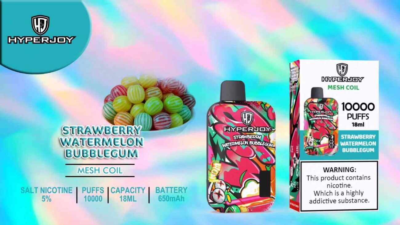 HYPERJOY 10000 Puffs Price in Dubai STRAWBERRY WATERMELON BUBBLEGUM