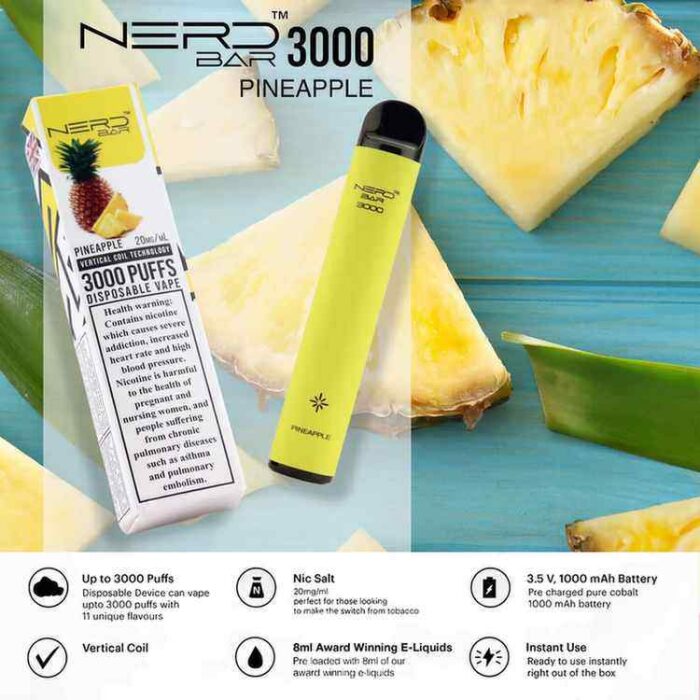 NERD Bar 3000 Puffs Disposable Vape Pineapple