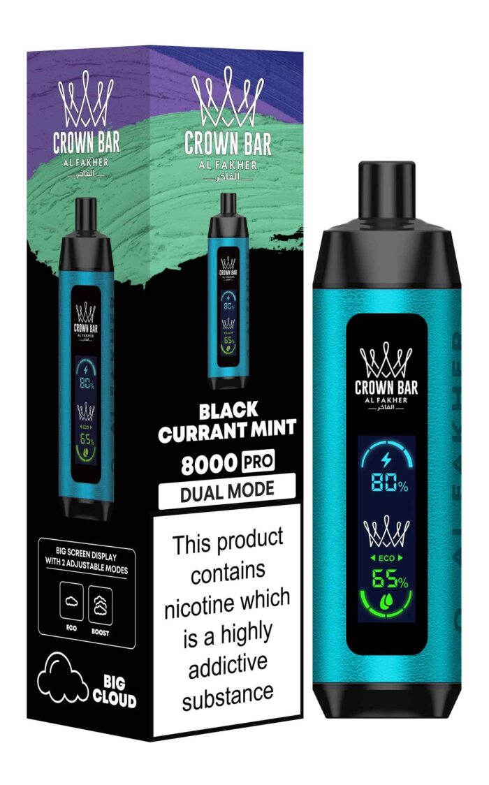 AL FAKHER crown bar pro 8000 puffs price in dubai BLACK CURRANT MINT