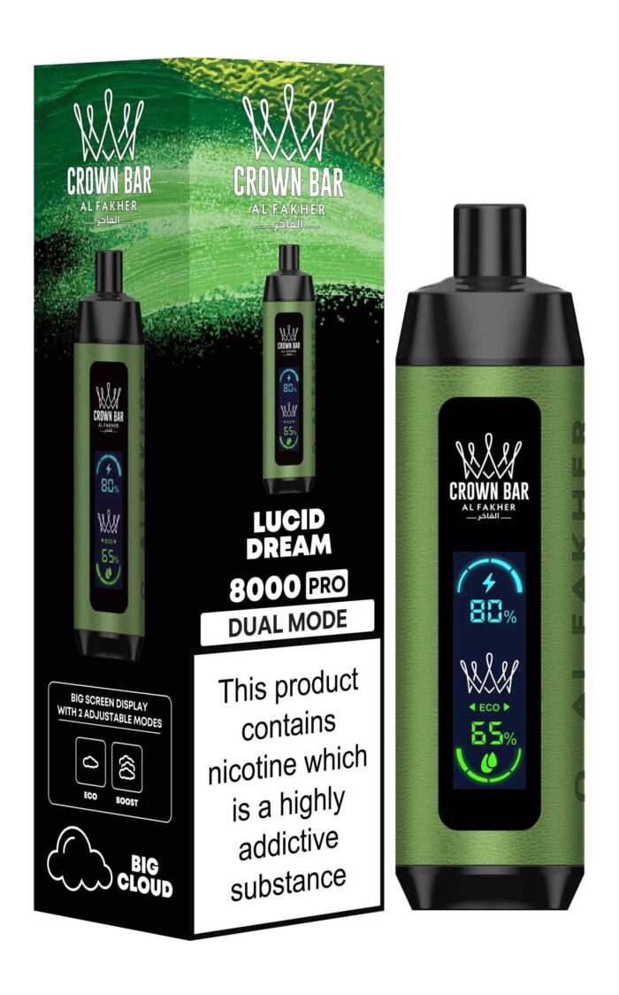 AL FAKHER crown bar pro 8000 puffs price in dubai LUCID DREAM