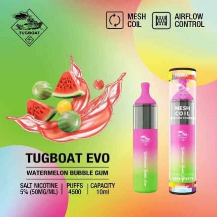 TUGBOAT Evo 4500 Puffs Price in Dubai WATERMELON BUBBLE GUM