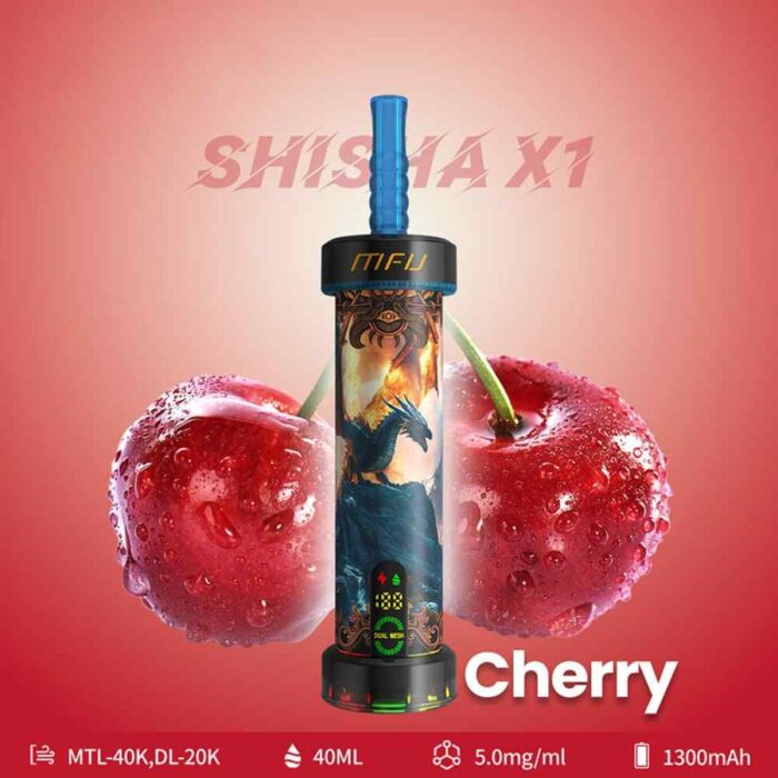 MFU Shisha X1 40000 Puffs Salt Nicotine 5mg Disposable Vape in Dubai Cherry