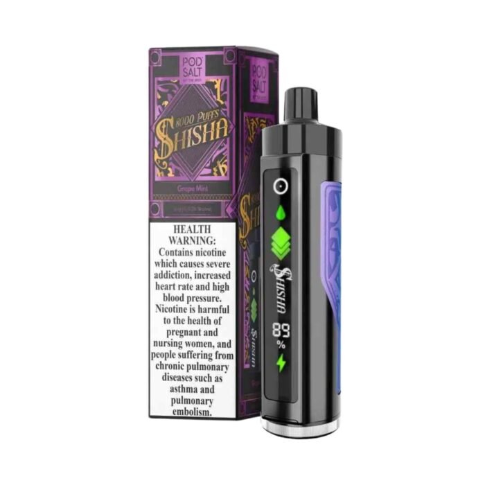 Pod Salt Shisha 8000 Puffs Disposable Vape GRAPE MINT