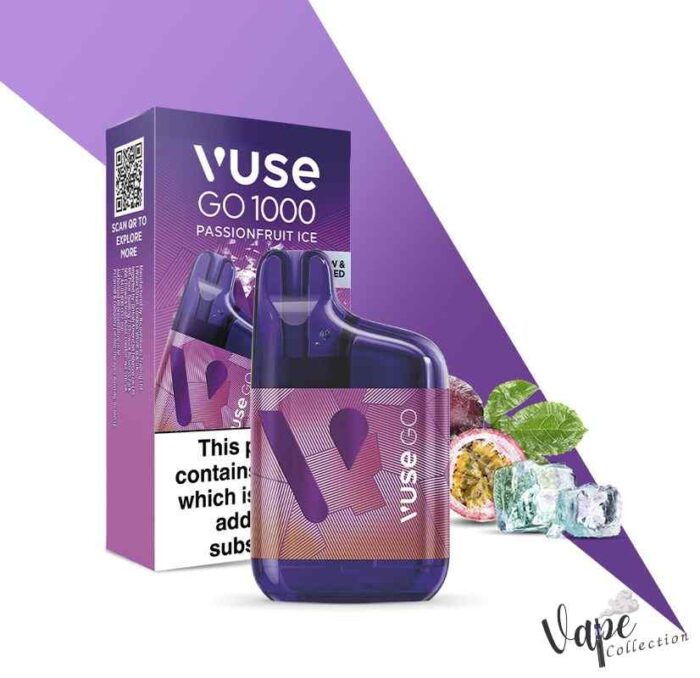 VUSE GO Box 1000 Puffs 20MG Disposable Vape Price in Dubai Passionfruit Ice