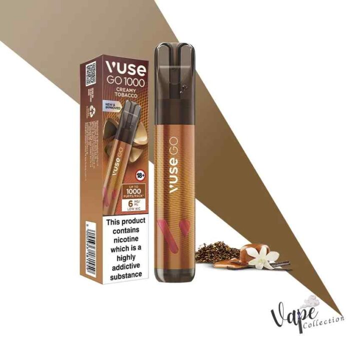 VUSE GO Pen 1000 Puffs 20MG Disposable Vape Price in Dubai Creamy Tobacco