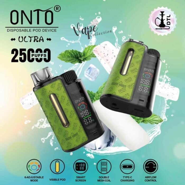 DTL Vapor ONTO Ultra 25000 Puffs Disposable Vape Gum Mint