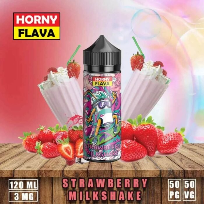 HORNY FLAVA 120 ML E-LIQUID 3MG VAPE JUICE STRAWBERRY MILKSHAKE