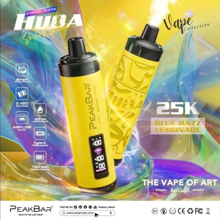 PEAKBAR HUQA 25000 Puffs Disposable Vape BLUE RAZZ LEMONADE