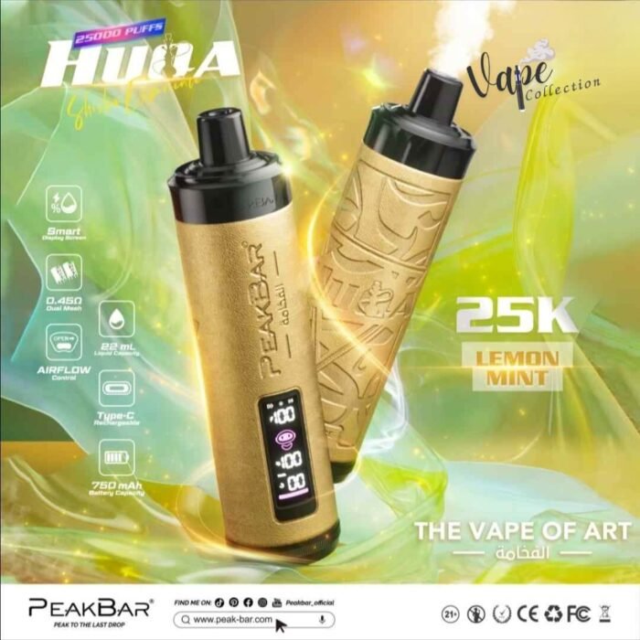 PEAKBAR HUQA 25000 Puffs Disposable Vape LEMON MINT