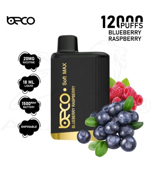 BECO Soft Max 12000 Puffs 20MG Disposable Vape Price in Dubai Blueberry Raspberry