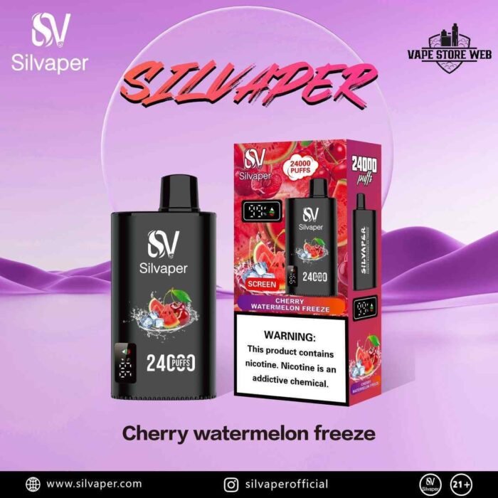 SILVAPER 24000 Puffs 20mg Disposable Vape Price in Dubai Cherry watermelon freeze