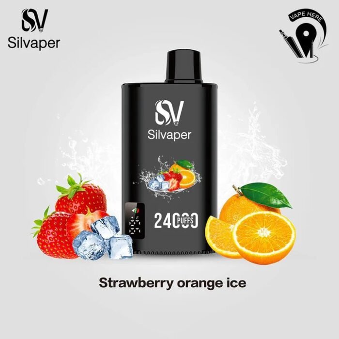 SILVAPER 24000 Puffs 20mg Disposable Vape Price in Dubai Strawberry Orange Ice