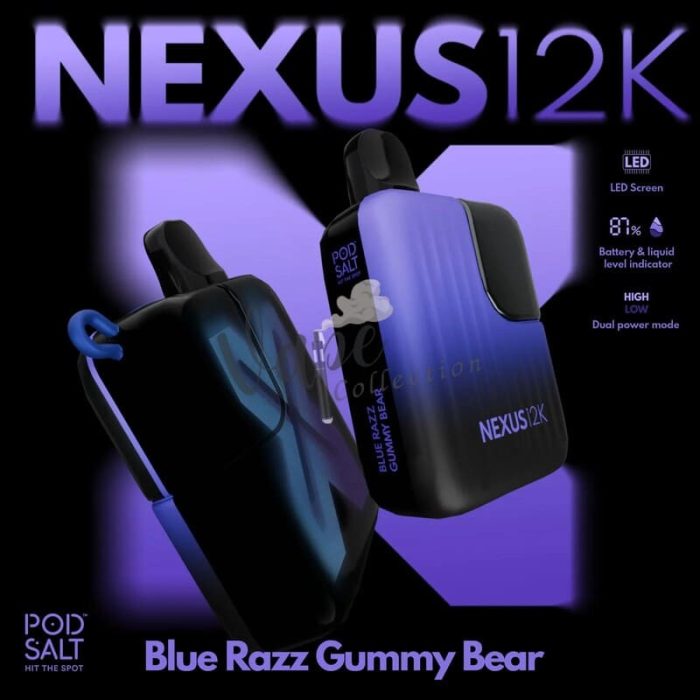 Pod Salt Nexus 12000 Puffs Blue Razz Gummy Bear