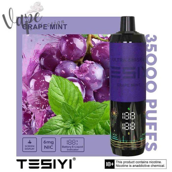 TESIYI ULTRA SHISHA 35000 PUFFS GRAPE MINT