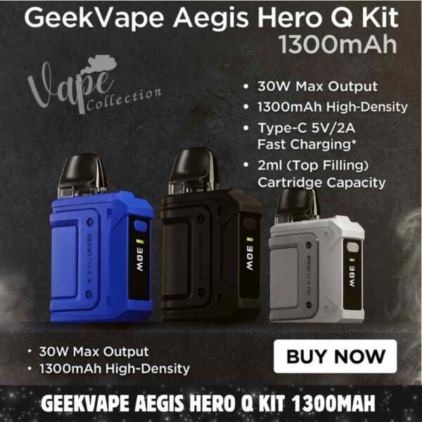 VAPE COLLECTION: 1 - GeekVape Aegis Hero Q Kit 1300mAh In Dubai