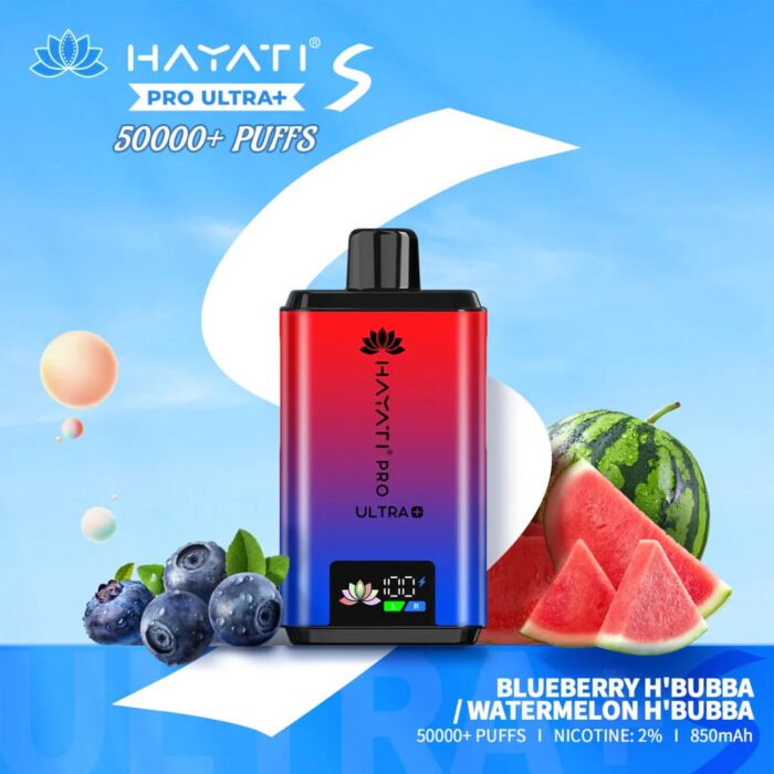 Hayati Pro Ultra 50000 Puffs Vape-Blueberry_H_Bubba_Watermelon_H_Bubba