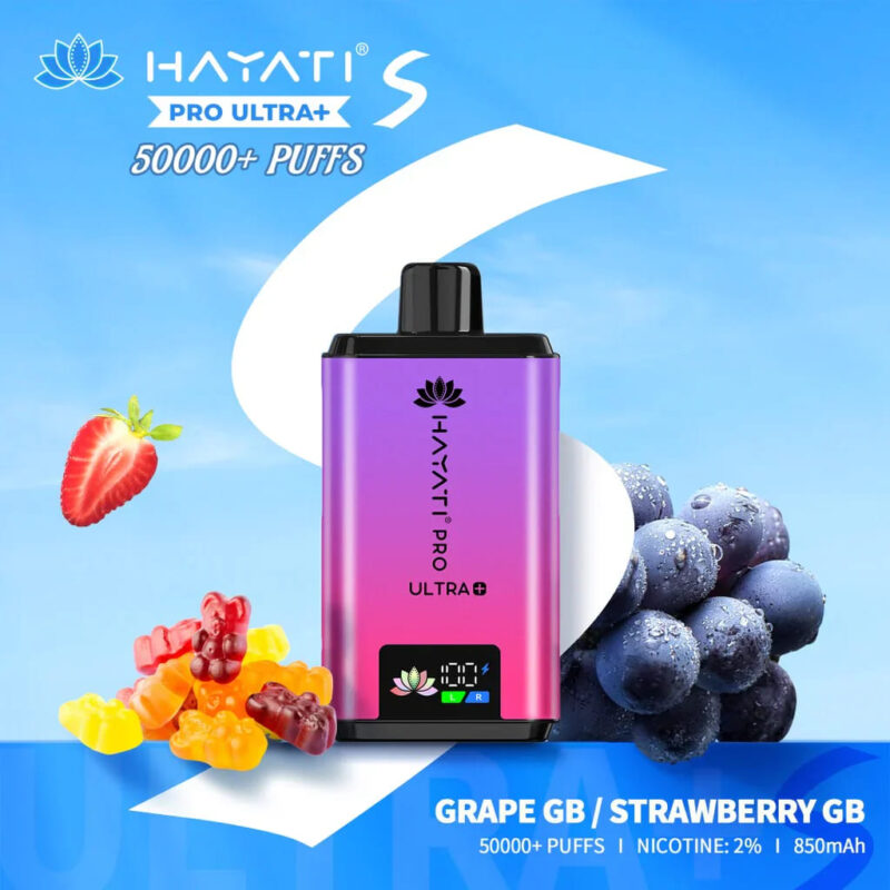 Hayati Pro Ultra 50000 Puffs Vape-Grape_GB_Strawberry_GB