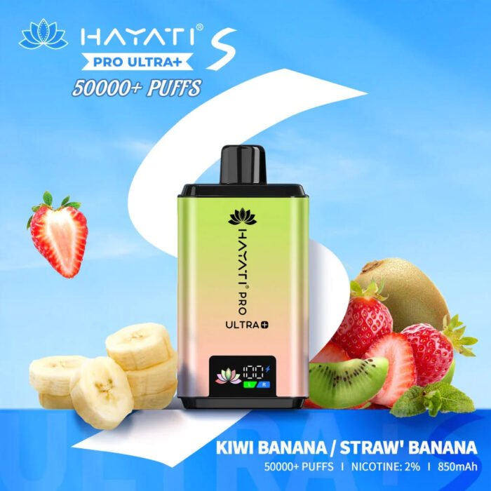 Hayati Pro Ultra 50000 Puffs Vape-Kiwi_Banana_Straw_Banana