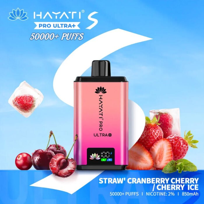 Hayati Pro Ultra 50000 Puffs Vape-Straw_Cranberry_Cherry_Cherry_Ice