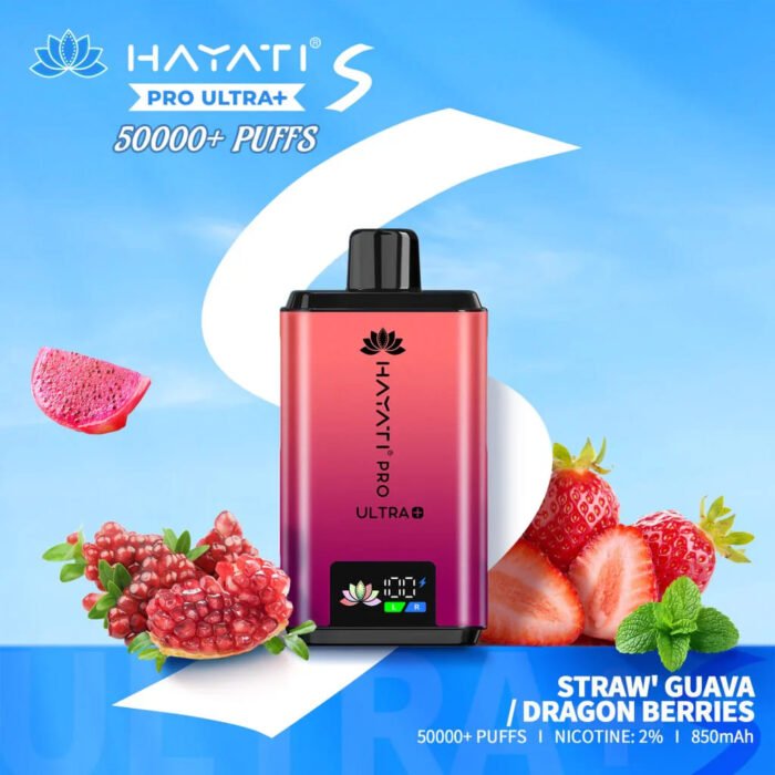 Hayati Pro Ultra 50000 Puffs Vape-Straw_Guava_Dragon_Berries