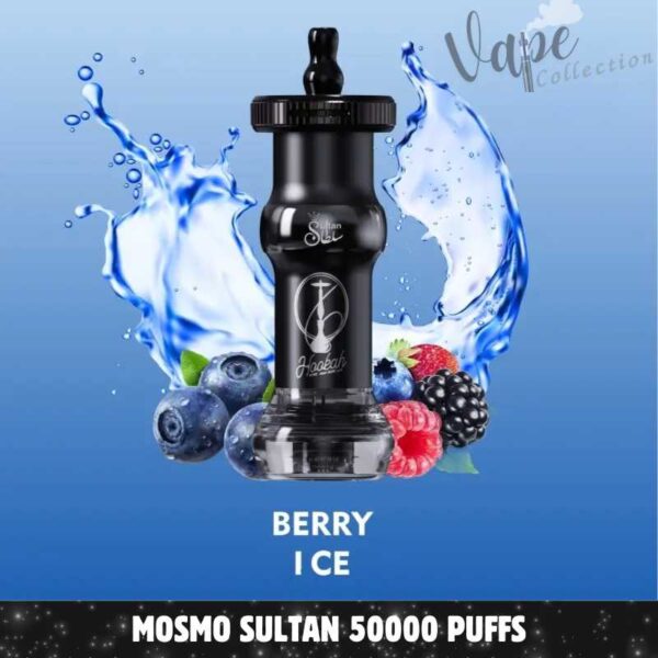 Mosmo Sultan 50000 Puffs DTL 0.3 Nicotine Hookah Disposable Vape in Dubai, Berry Ice