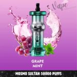 Mosmo Sultan 50000 Puffs DTL 0.3 Nicotine Hookah Disposable Vape in Dubai, Grape Mint