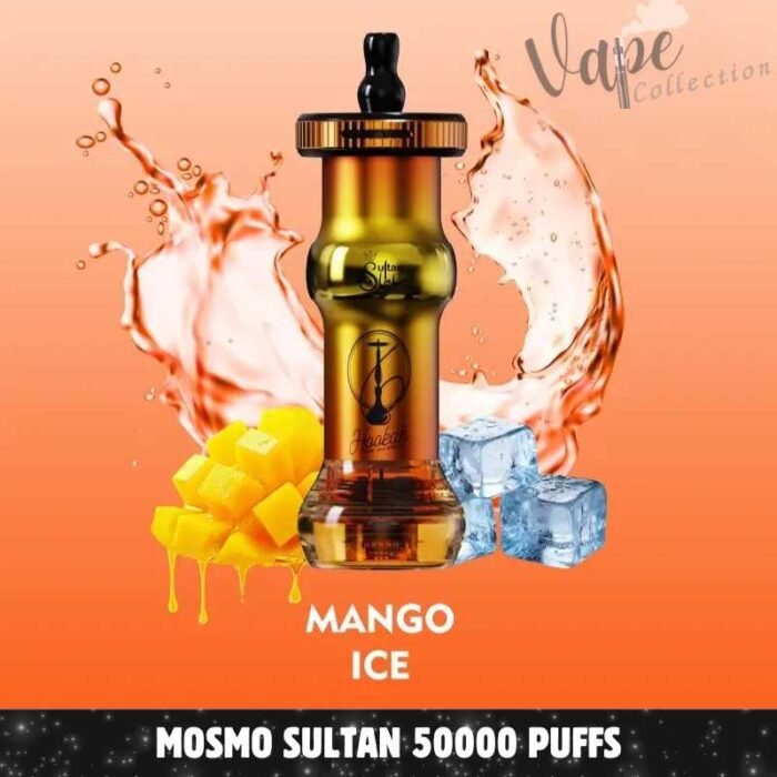 Mosmo Sultan 50000 Puffs DTL 0.3 Nicotine Hookah Disposable Vape in Dubai, Mango Ice