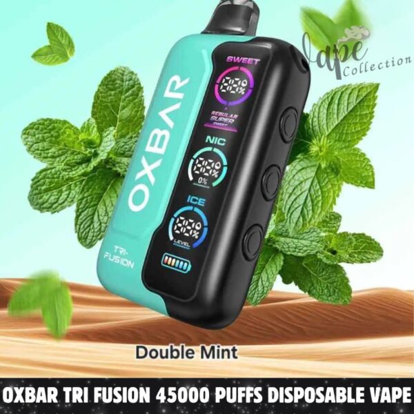 OXBAR TRI Fusion 45000 Puffs Disposable Vape 50mg Nicotine in Dubai, Double Mint