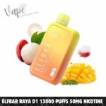 ELFBAR Raya D1 13000 Puffs 50MG Nicotine Disposable Vape In UAE – Buy Now