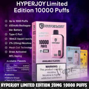 HYPERJOY Limited Edition 20MG 10000 Puffs Disposable Vape In UAE – Buy Now
