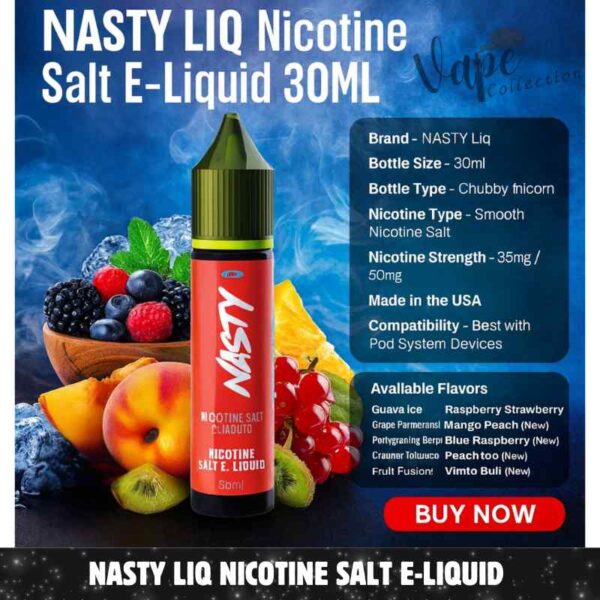 Nasty Liq Nicotine Salt E-Liquid 30ML In Dubai