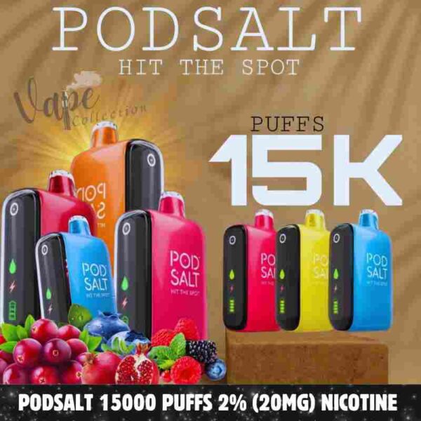 Podsalt 15000 Puffs 2% (20MG) Nicotine Disposable Vape In UAE – Buy Now