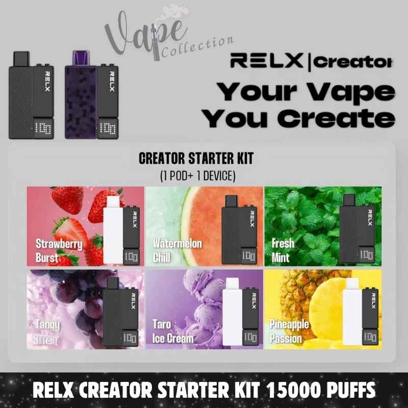 RELX Creator Starter Kit 15000 Puffs Disposable Vape In UAE – Buy Now (2) RELX Creator Starter Kit 15000 Puffs Disposable Vape In UAE – Buy Now