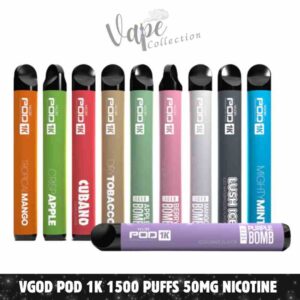 Vgod Pod 1k 1500 Puffs 50MG Nicotine Disposable Vape in Dubai - Buy Now