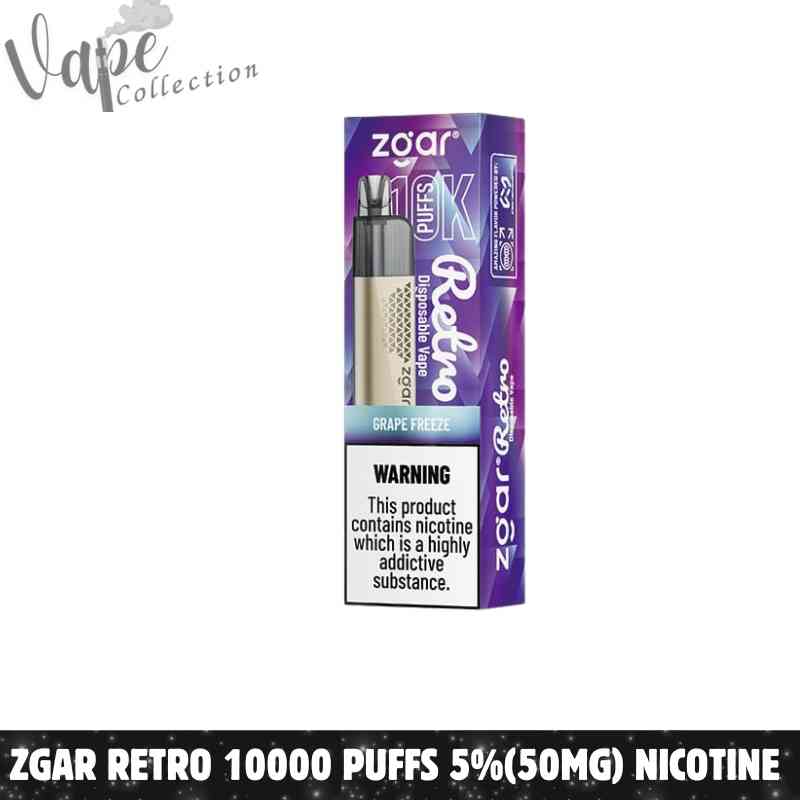 ZGAR Retro 10000 Puffs 5%(50mg) Nicotine Disposable Vape in Dubai - Buy Now