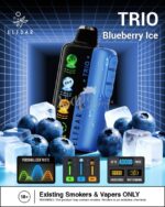 Elfbar trio up to 40000 puffs 50mg nicotine 4 mesh coil disposable vape in Dubi Blueberry Ice