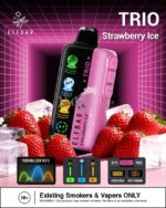 Elfbar trio up to 40000 puffs 50mg nicotine 4 mesh coil disposable vape in Dubi Strawberry ice