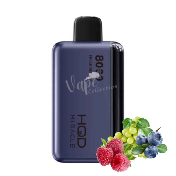 HQD Miracle 8000 puffs zero nicotine (0%) Disposable Vape in Dubai - Buy Now Fresh Berries