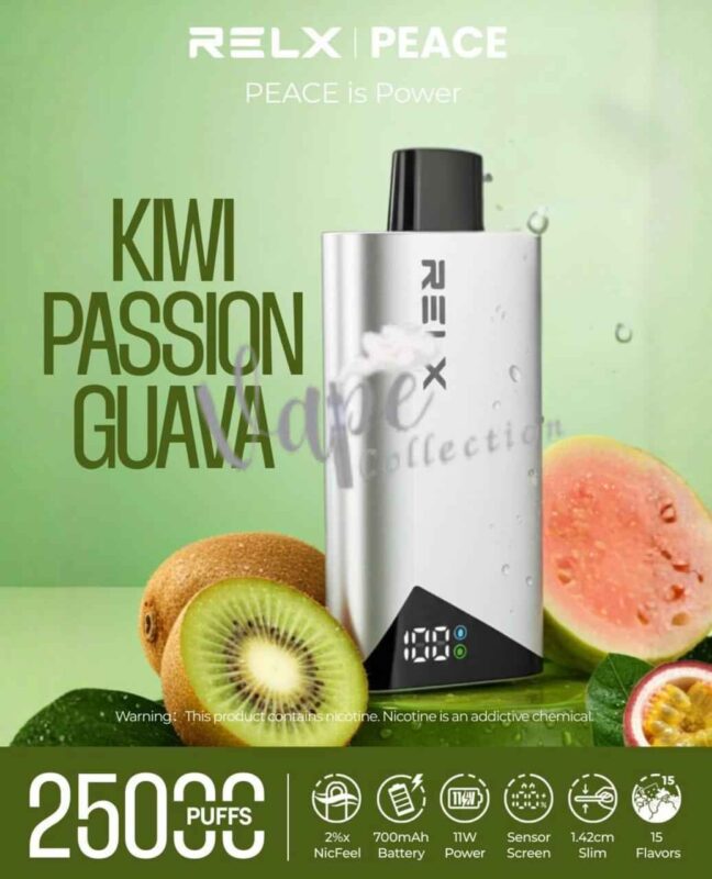 RELX Peace 25000 puffs 20MG Disposable Vape in Dubai - Buy Now-Kiwi-Passion-Guava