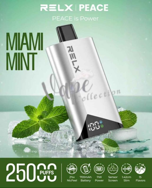 RELX Peace 25000 puffs 20MG Disposable Vape in Dubai - Buy Now-Miami-Mint