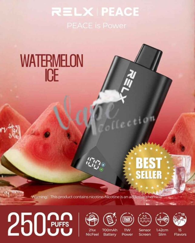 RELX Peace 25000 puffs 20MG Disposable Vape in Dubai - Buy Now-Watermelon-Ice