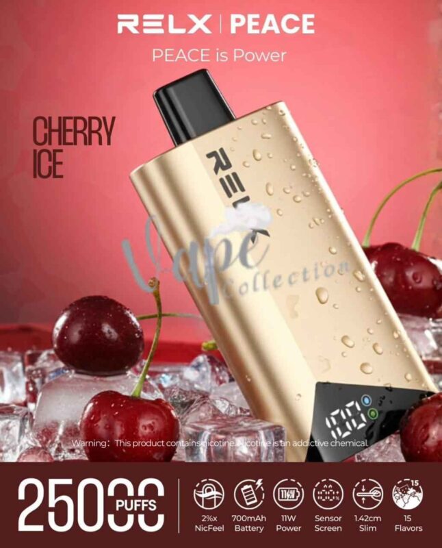 RELX Peace 25k puffs 20MG Disposable Vape in Dubai - Buy Now Cherry Ice